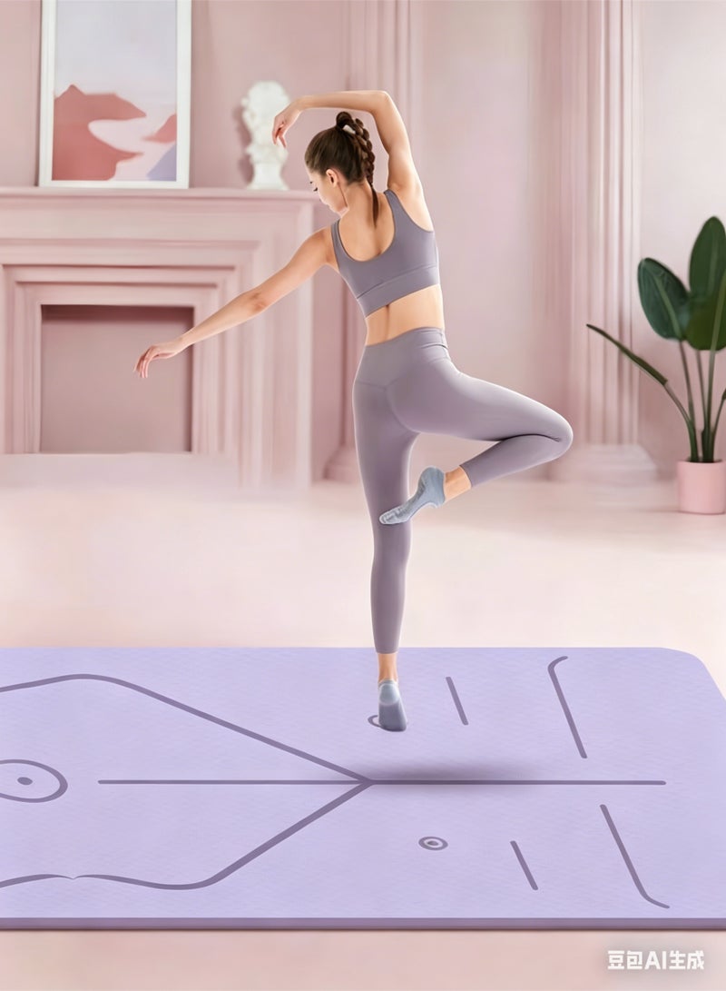 loven Premium TPE Yoga Mat – 6mm Thick & Double-Sided Non-Slip  | Extra Wide 80cm | Joint Protection - Image 3