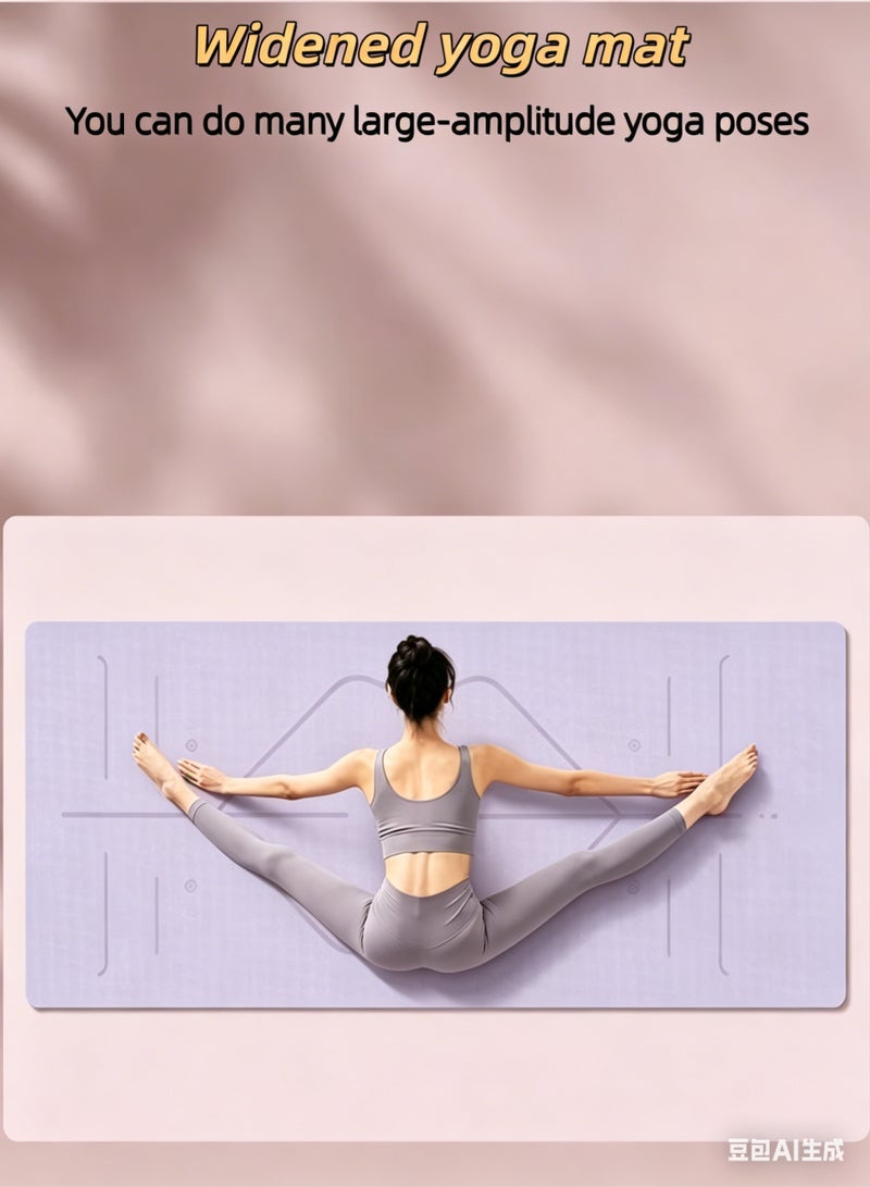 loven Premium TPE Yoga Mat – 6mm Thick & Double-Sided Non-Slip  | Extra Wide 80cm | Joint Protection - Image 2