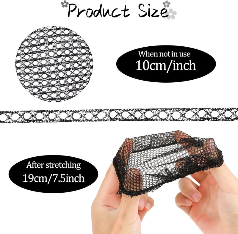 Ghelonadi Pack of 4 Bun Net Black Hair Net Girls Hair Net Bun Elastic Women Hair Net Elastic Hair Net Hairstyle Aid Bun Knot Net Bun for Ballet Dance Dancer - Image 5