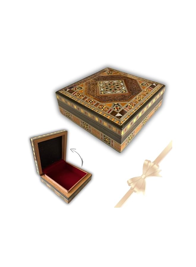 IAF Handcraft Wooden Jewelry Box, Accessories Box, Perfect For Men And Women, Watch Cases Box, Gift For Wife And Husband, Engagement Gift, Gift For Mother, Table Decor, Keepsake Box - Image 2