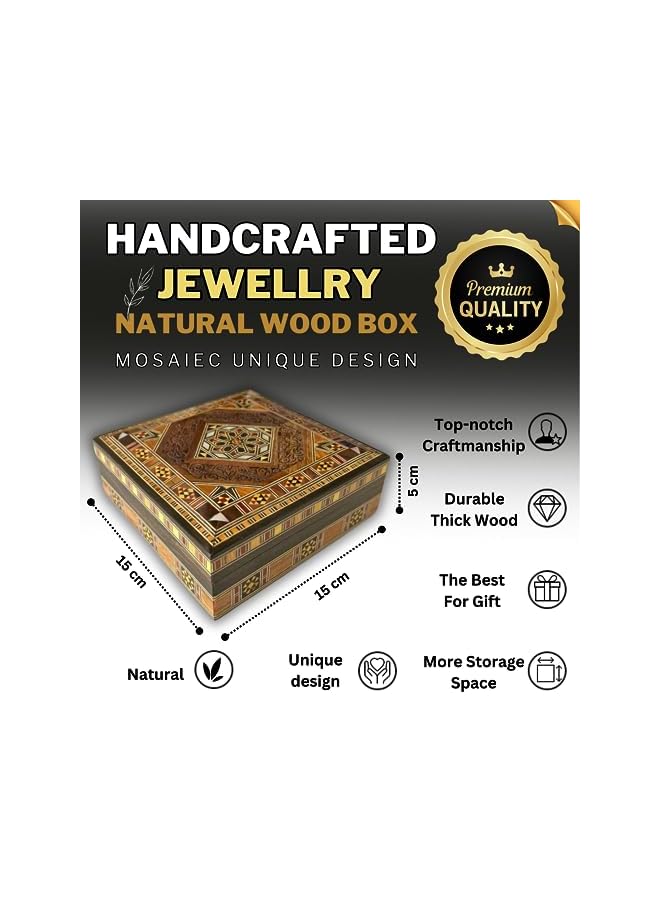 IAF Handcraft Wooden Jewelry Box, Accessories Box, Perfect For Men And Women, Watch Cases Box, Gift For Wife And Husband, Engagement Gift, Gift For Mother, Table Decor, Keepsake Box - Image 3