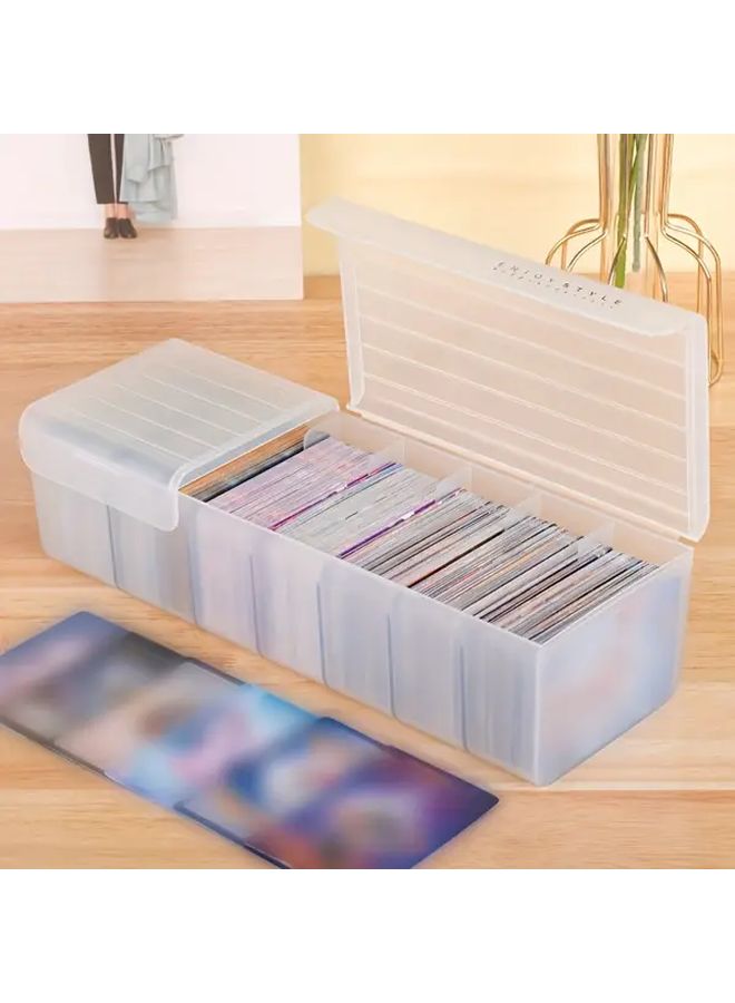 Green Large Capacity Multi Compartment Card Storage Box Organizer For Bank Business Game Cards - Image 5