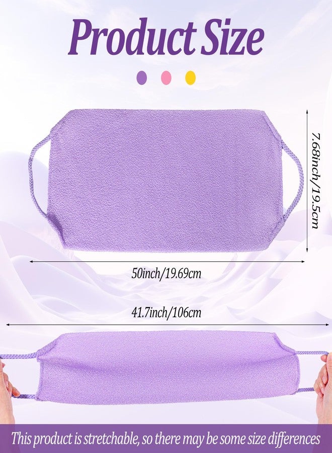 ElevateTech Exfoliating Back Scrubber with Handles, 3 Pcs Double-Sided Exfoliating Washcloth Back Scrubber for Shower Back-Exfoliator Body Scrub Towel Stretchable Back-Washer for Women Men - Image 2