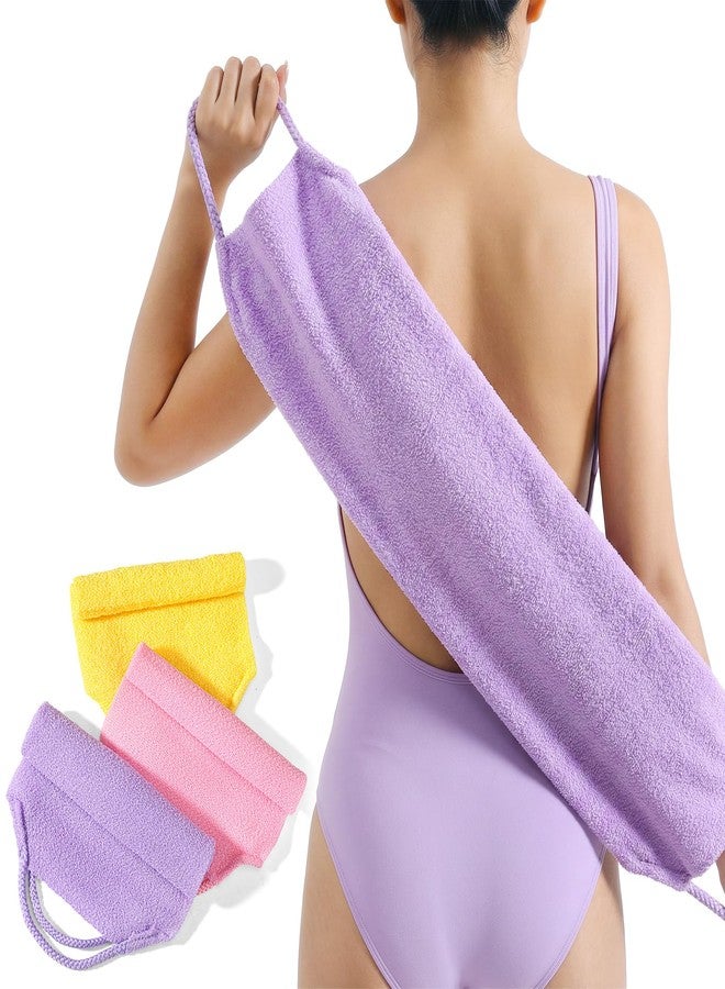 ElevateTech Exfoliating Back Scrubber with Handles, 3 Pcs Double-Sided Exfoliating Washcloth Back Scrubber for Shower Back-Exfoliator Body Scrub Towel Stretchable Back-Washer for Women Men - Image 1