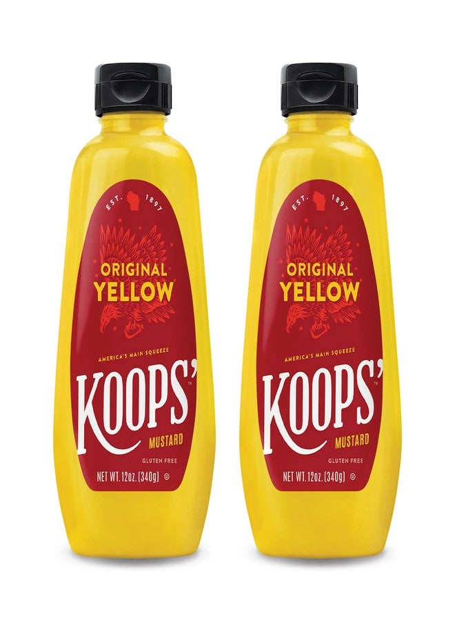 KOOPS' Original Yellow Mustard – Gourmet Mustard, Gluten-Free, Kosher, Made In Usa, From Quality Mustard Seeds, Yellow Mustard Sauce – 12 Oz, Pack Of 2 - Image 1