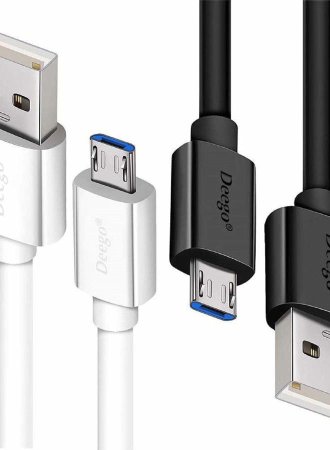 DEEGO Micro USB Cable,2Pack Extra Long Android Charger Cable 10Ft 6Ft, EnduringFast Phone Charger Cord Android USB Charging Cable Fit for Samsung Galaxy S7 S6 S7 Edge S5,Note 5 4,LG G4,HTC,PS4,Camera,MP3 - Image 1