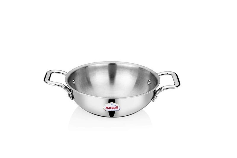 MARWALL Stainless Steel Mini Triply Kadhai (16cm),500ml - Image 1