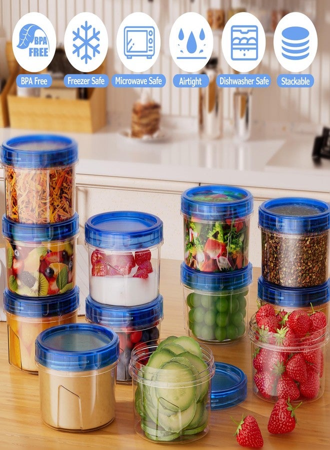 Winproper 12 Pack-16 OZ Freezer Storage Containers, Small Plastic Containers with Twist Top Lids, BPA Free Food Storage Containers, Reusable Soup Container Microwave/Dishwasher Safe - Image 2
