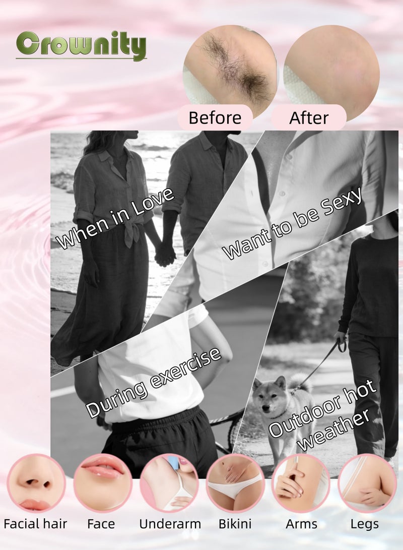 كرونايتي ماكينة حلاقة نسائية لإزالة الشعر من الجسم والوجه والمناطق الحساسة، مكينه حلاقه مناطق حساسه نساء وجهاز ازالة الشعر للنساء، اله ازاله الشعر للوجه والجسم مقاومة للماء، مكينة حلاقة نسائية متعددة الاستخدامات مع شحن USB، هدية مثالية للعناية الشخصية والجمال - Image 4