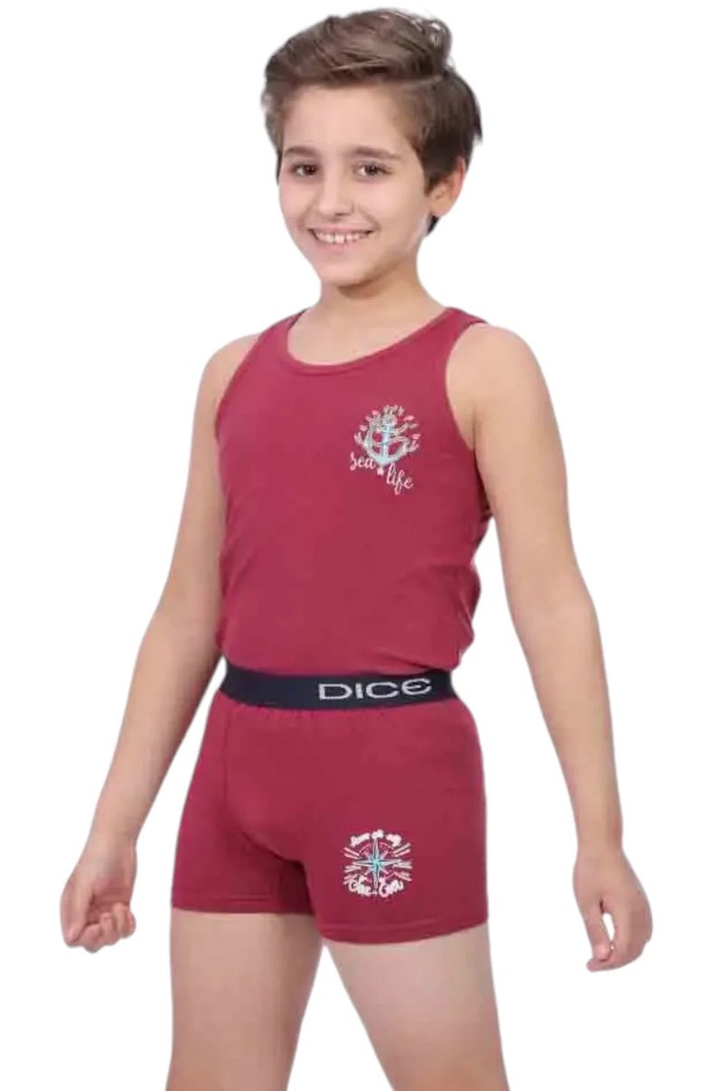 دايس® طقم اولادي فانلة حمالات و بوكسر مطبوع عرض ٢ طقم - Image 2