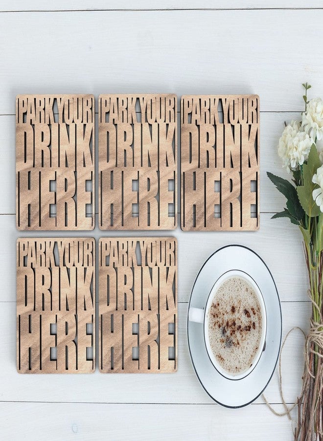 MustHome Engineered Wood | Coaster | Coasters For Cups Set Of 6 | Beautiful Tea Coaster With Proper Coaster Stand | Home Bar Decor | Kitchen Decorative Items | 3.5 X 3.5 Inch (6) - Image 4