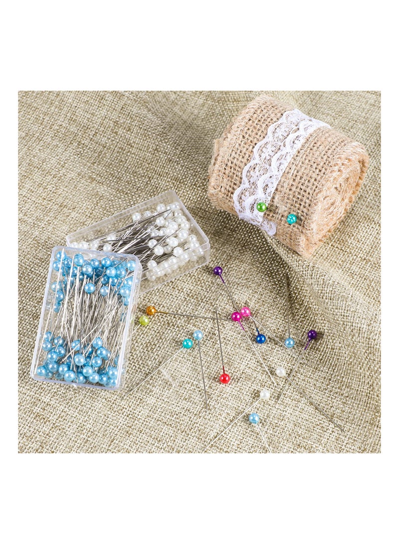 SYOSI 1200 Pieces Multicolor Head Pins, Straight Pins Jewelry Decoration Pins Dressmaker Pins Assorted Colors Sewing Pins Crafting Pins for Dressmaker Jewelry Decoration Sewing Projects(1.57inch) - Image 2