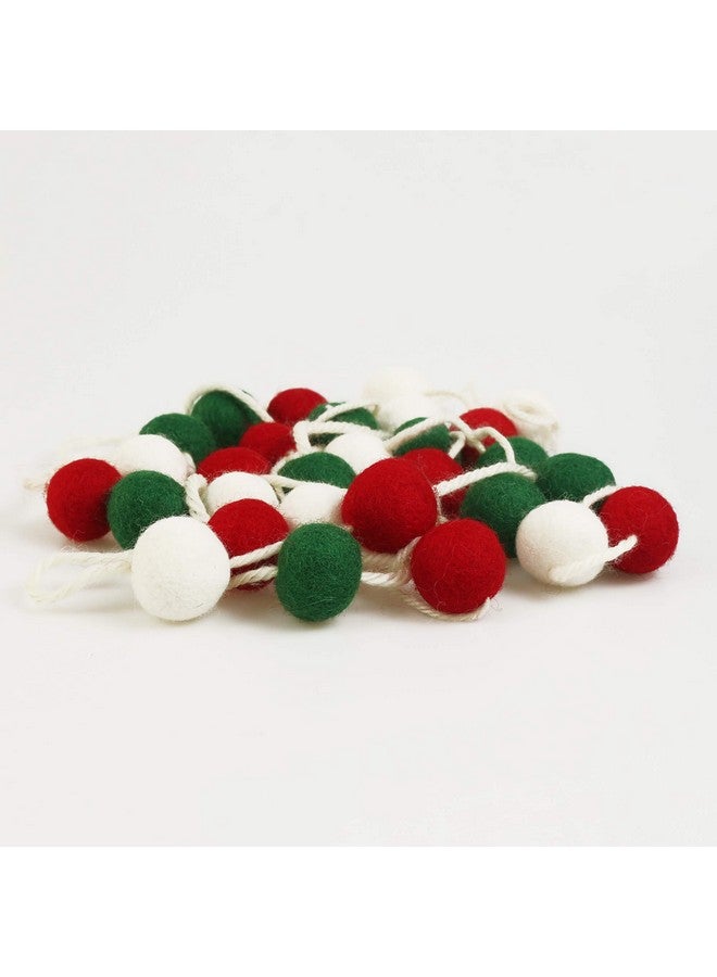 Partyprops 60 Balls Christmas Felt Ball Garlands - Christmas Decorations - Christmas Pom Pom Garlands for Christmas Tree- Xmas Holiday Indoor Outdoor Home Office Hanging Decor - Xmas Decorations- 25mm - Image 3