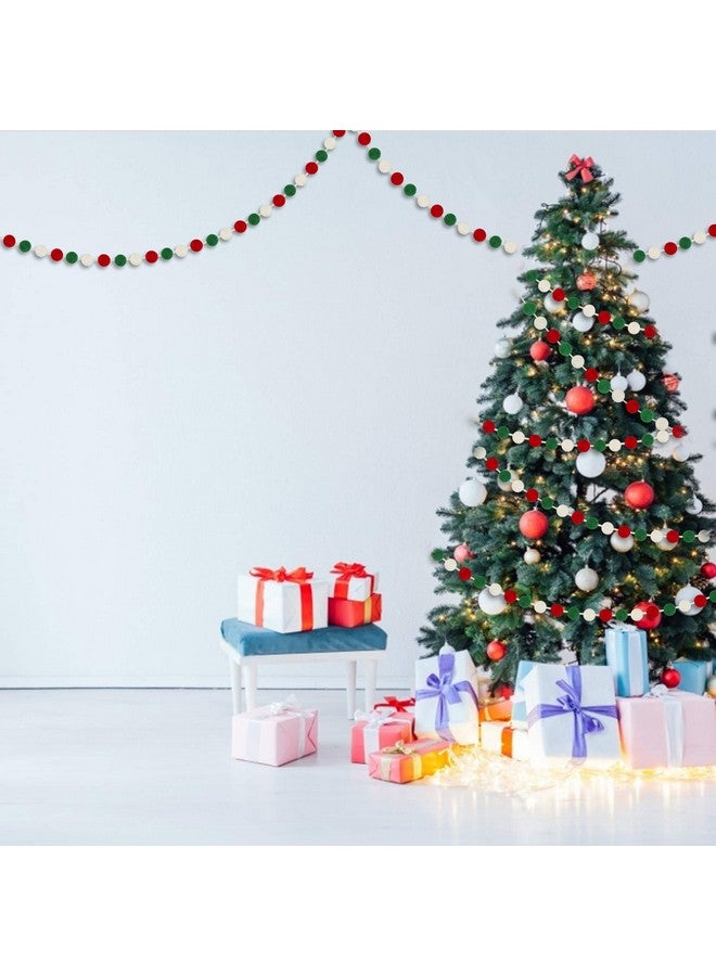 Partyprops 60 Balls Christmas Felt Ball Garlands - Christmas Decorations - Christmas Pom Pom Garlands for Christmas Tree- Xmas Holiday Indoor Outdoor Home Office Hanging Decor - Xmas Decorations- 25mm - Image 5