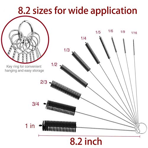 desin Long Straw Brush, Nylon Pipe Tube Cleaner 8.2-ihch 10 Different Diameters Set of 10 - Image 4