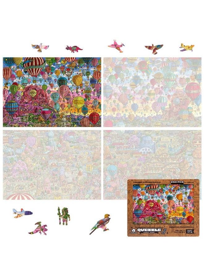 UNIDRAGON - Original + Ic4 Design Wooden Puzzle Jigsaw Puzzle Board Game Quezzle Amazing Cappadocia Part 1 250 Pieces 14.1 By 9.8 Inches… - Image 1