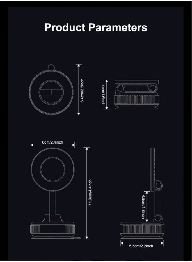 هوتو حامل جوال للسيارة من هوتو. حامل جوال للسيارة مع كوب شفط مفرغ. مثبت جوال للسياره قابل للدوران 360 درجه. يمكنك تركيبه في اي سطح مستوي خشب,زجاج.طبلون السياره. - Image 4