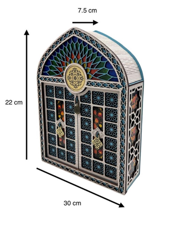 Joza Box Traditional Wooden Door Décor Box – Middle Eastern Inspired – 7.5 x 30 x 22 cm  - Image 3