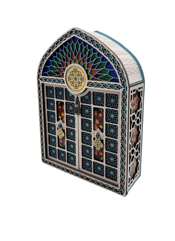 Joza Box Traditional Wooden Door Décor Box – Middle Eastern Inspired – 7.5 x 30 x 22 cm  - Image 1