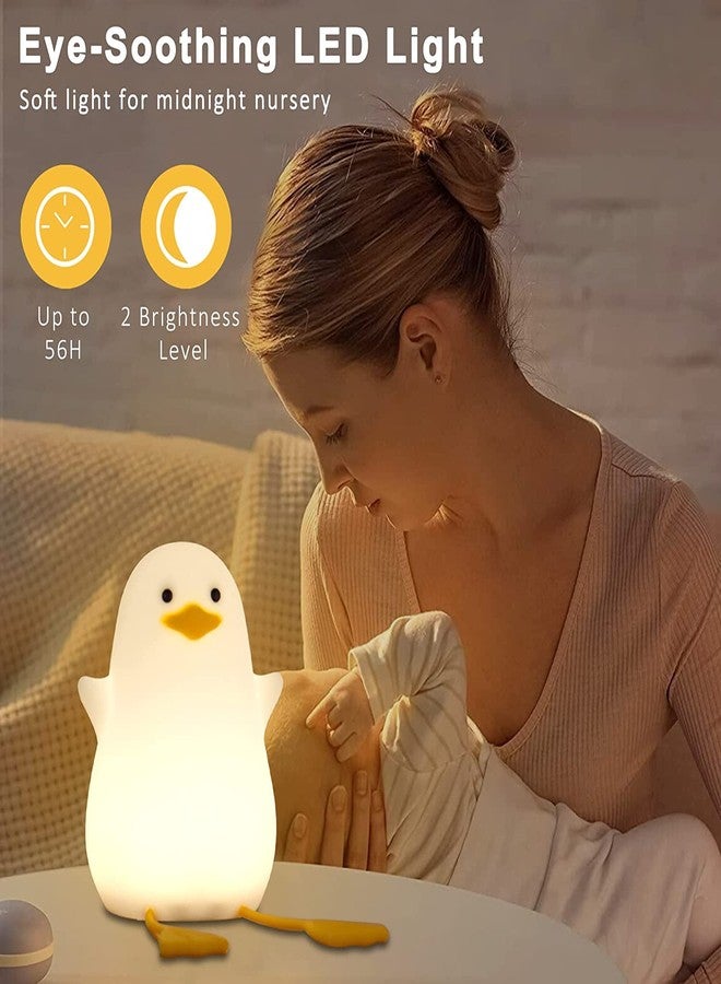 Calyrex مصباح ليلي على شكل بطة لطيفة من كاليريكس، هدايا للنساء والفتيات المراهقات والأطفال، مصابيح ليلية لغرف نوم الأطفال، مصابيح ليلية لطيفة على شكل فرخ نورس من السيليكون للأطفال الصغار (مصباح البطة) - Image 2