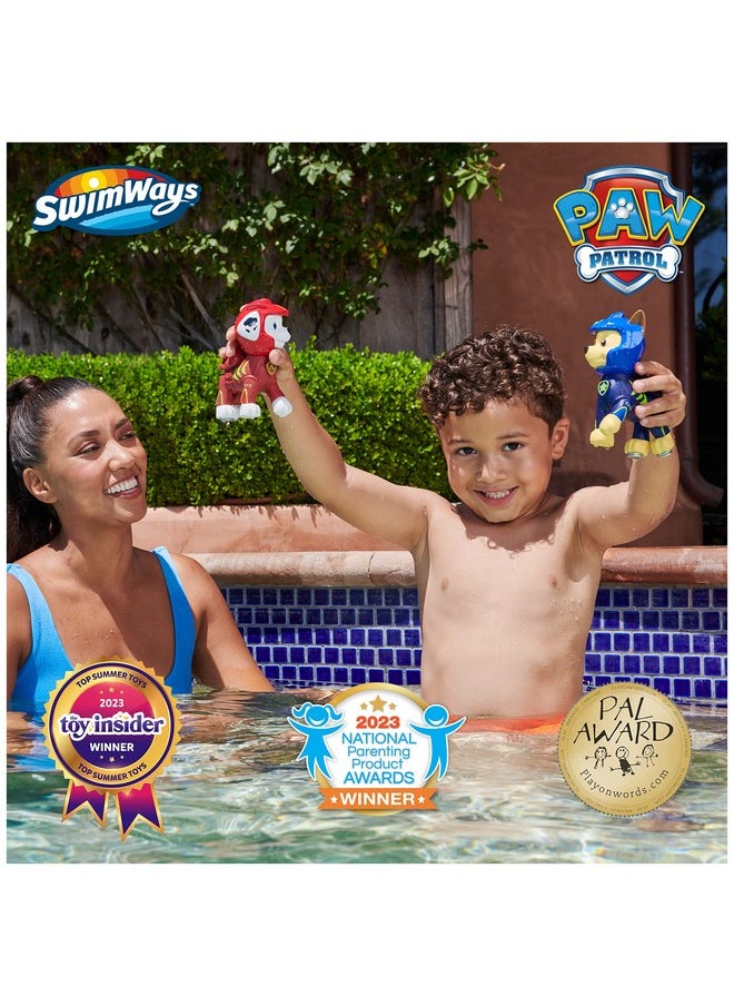 SwimWays - Paw Patrol Floatin' Figures, Swimming Pool Accessories & Kids Pool Toys, Paw Patrol Party Supplies & Water Toys For Kids Aged 3 & Up, Chase & Marshall 2-Pack - Image 1