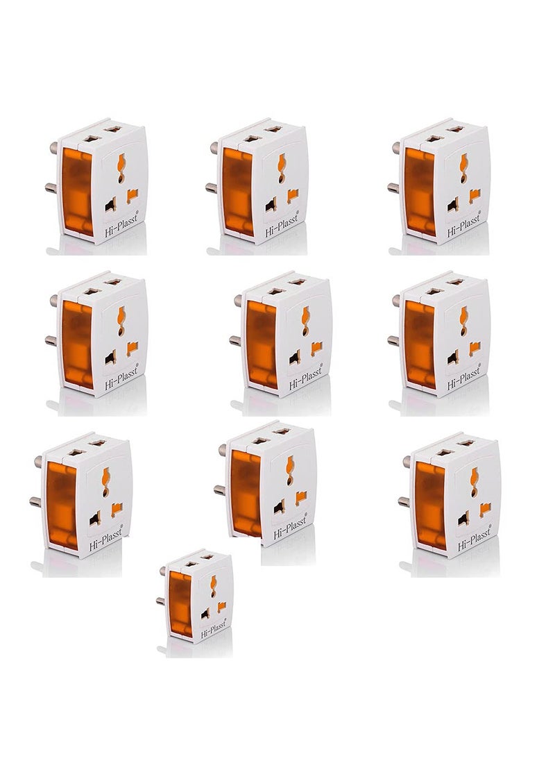 HI PLASST PINS N PLUGS HiPLASST 3 Pin Junior Travel Universal MultiplugWorldwide Electric Adaptor for 2 Pin 3 Pin Socket Connector 10A 240V 10  - Image 1
