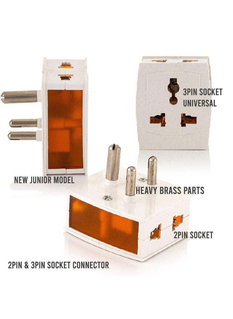 HI PLASST PINS N PLUGS HiPLASST 3 Pin Junior Travel Universal MultiplugWorldwide Electric Adaptor for 2 Pin 3 Pin Socket Connector 10A 240V 10  - Image 5