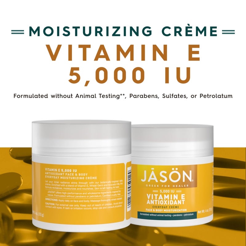 JASON Vitamin E 5,000 IU Moisturizing CrÃ¨me, For Face and Body, 4 Fluid Ounces - Image 2