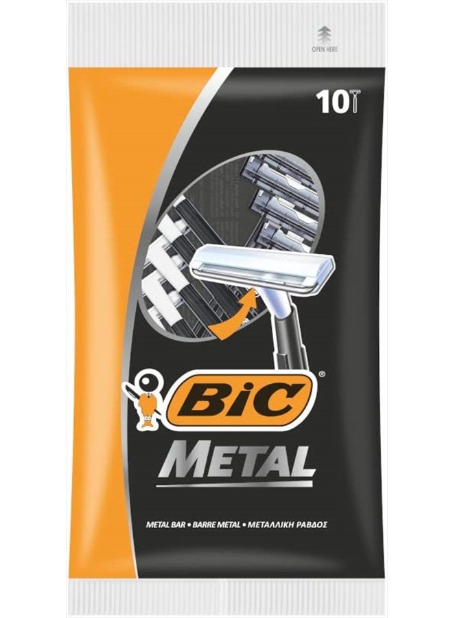 Bic Metal Disposable Men's Shaving Razors, 10-Count x 1 Pack - Image 1