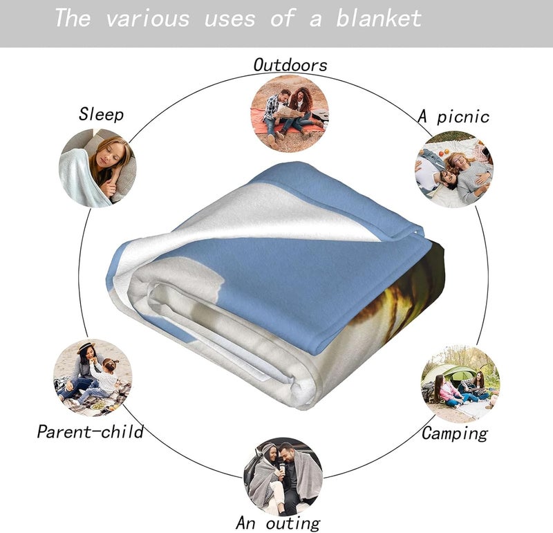MIEPOS Shell with Conch Starfish Throw Blanket – Soft, Cozy, and Lightweight Decor Flannel Blanket Ideal for Couch, Office, and Travel – Fuzzy, Fluffy, Plush Warmth for Women Girls 80×60 Inch - Image 5