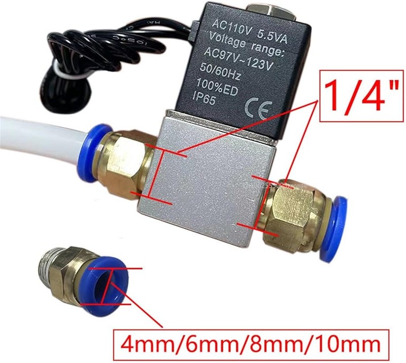 صمام مغناطيسي مغلق عادة 1 4 لـ الهواء الماء الزيت هوائي موضع ملف AC 110V - Image 4
