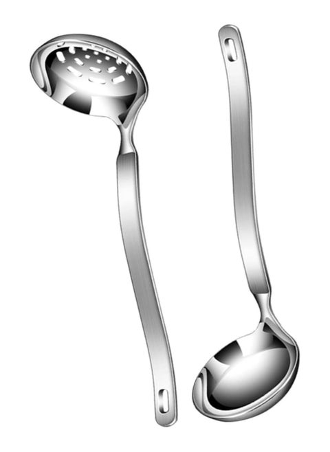 Stainless Steel Soup Ladle with Strainer - Long Handle Gravy Separator Spoon for Cooking and Serving