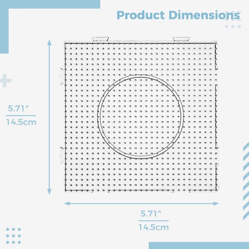 Square Fuse Bead Pegboard Set of 4 – Clear DIY Craft Boards for Kids, 5.7X5.7 Each - Image 4