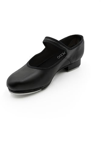 Capezio Womens Mary Jane Tap Dance Shoes RoundToe Design with Adjustable Buckle NonSlip Heel for Stability PreAttached TeleTone Taps 75 Medium Black - Image 1
