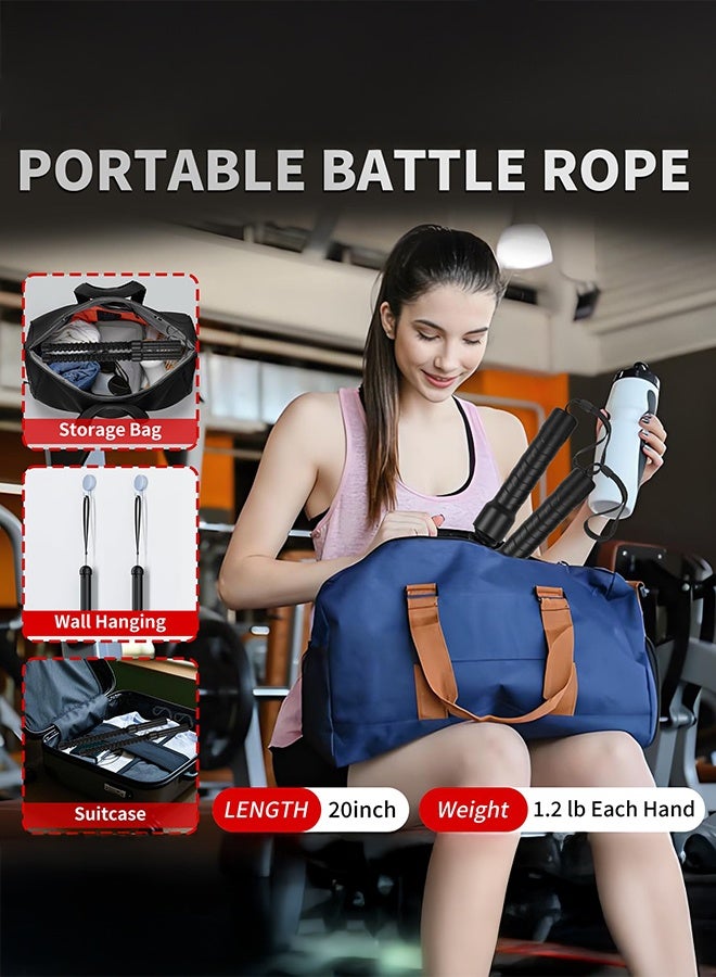 والالا حبال معركة بدون حبال لتمرينات الصالة الرياضية المنزلية، حبال تمرين خفيفة الوزن للمبتدئين في اللياقة البدنية، معدات تدريب لاسلكية محمولة - Image 2