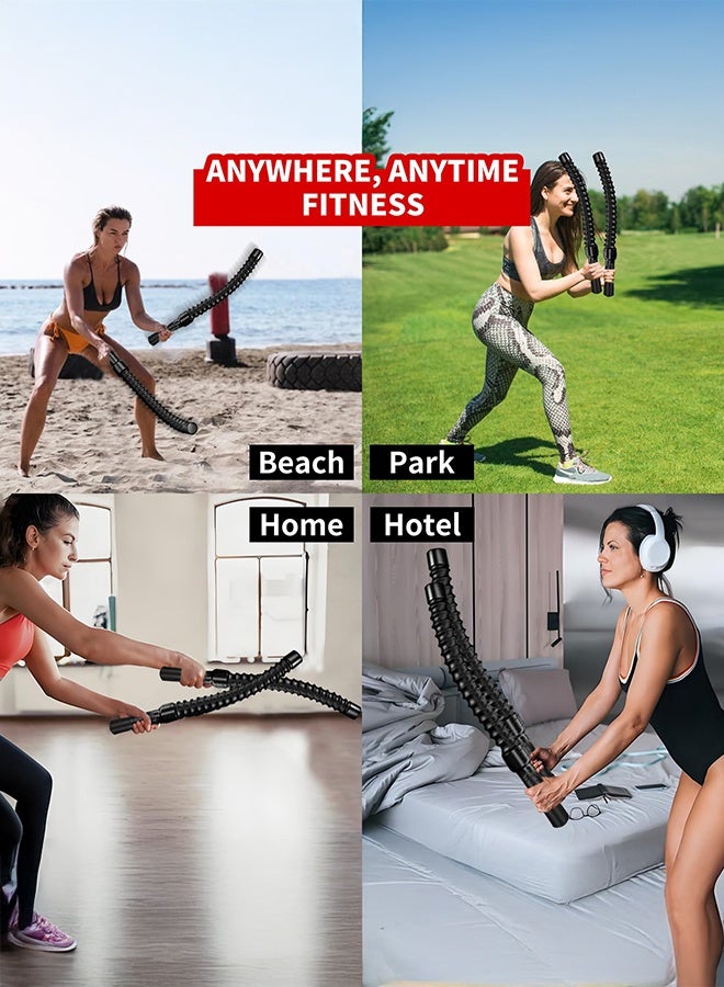 والالا حبال معركة بدون حبال لتمرينات الصالة الرياضية المنزلية، حبال تمرين خفيفة الوزن للمبتدئين في اللياقة البدنية، معدات تدريب لاسلكية محمولة - Image 4
