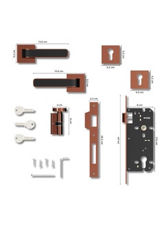GLOXY GLOXY Heavy Duty Door Locks for Main Door Main Door Lock Door Lock with Handle Door Locks for Bedroom Mortise Lock for All Door Rose Gold Black Finish 2 Years Warranty Pack of 1  - Image 5