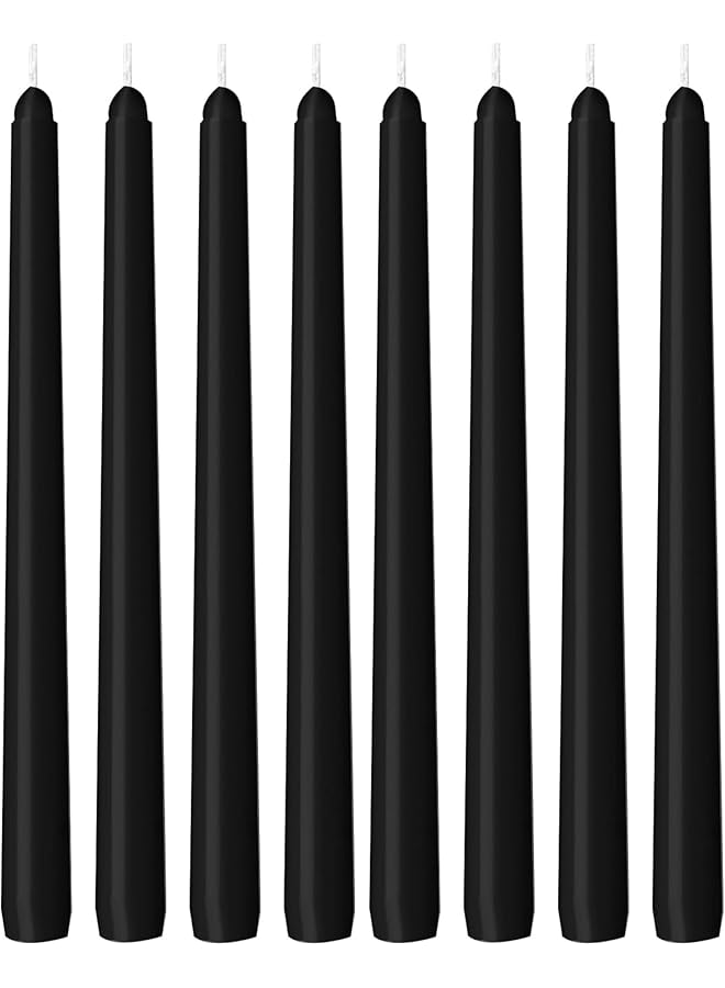 Green Tiger Tall Taper Candles Pack of 10 – Black Tapered Candles for Home Décor, Wedding Centerpiece, Party & Event Lighting, 1.5x19cm - Image 1