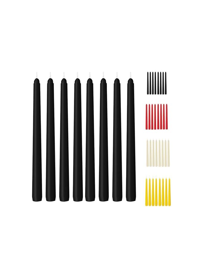Green Tiger Tall Taper Candles Pack of 10 – Black Tapered Candles for Home Décor, Wedding Centerpiece, Party & Event Lighting, 1.5x19cm - Image 2