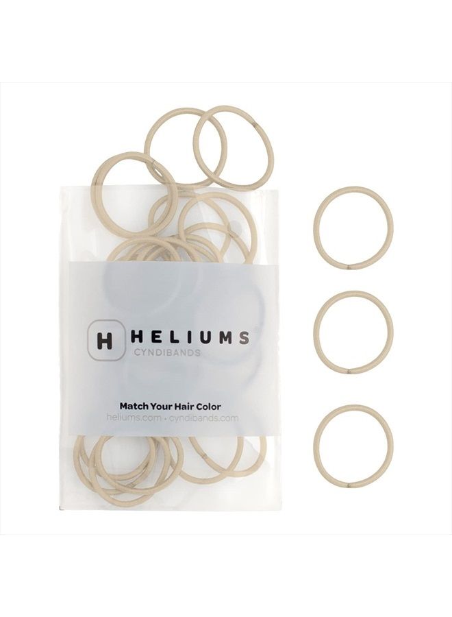 Heliums رباطات شعر صغيرة - أشقر فاتح - 1 بوصة، 2 مم لرباطات الشعر للشعر الناعم والأطفال - حوامل ذيل الحصان بألوان محايدة - عبوة 48 - Image 1