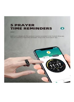 Equantu Smart Tasbih Ring Waterproof Qibla Ring Muslim Gift for All Ages with 5 Prayer Time Reminders & Custom Count Settings OLED Screen  - Image 4