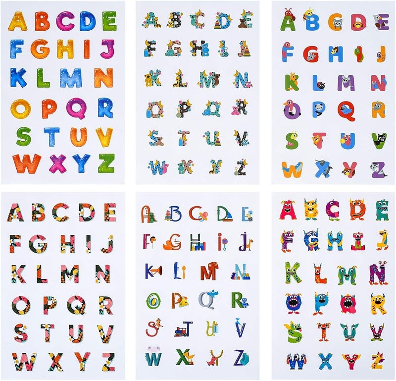 iKammo 664 Pcs Cute Alphabet Letter Stickers Scrapbook Paper Stickers  24 Sheets Colorful Animals Alphabet Art Paper Stickers for Preschool KidsParty FavorsCard MakingGift of FestivalRewardsArt Craft - Image 1