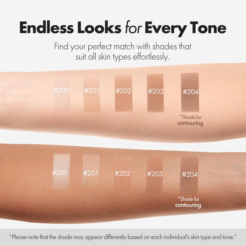 ELROEL Blanc Cover Cream Stick V White - Korean Color-Changing Foundation Stick with Volufiline - Medium to Full Coverage Dewy Finish Base Makeup - Dual-Ended with Detachable Brush (204 Tan) - Image 5