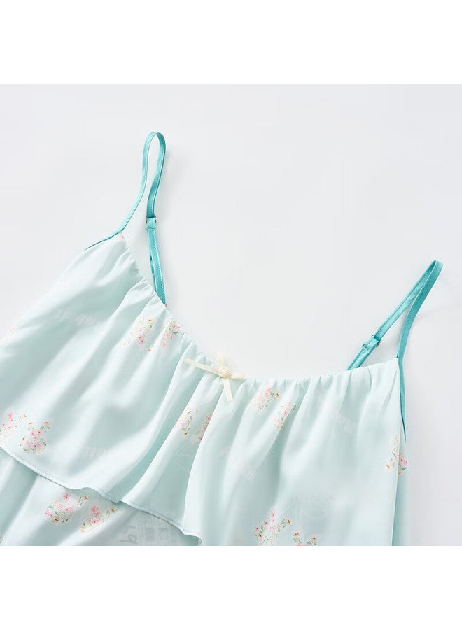 Fenton Fenteng Women's Summer Ice Silk Sling Sweet Thin Home Dress - Image 5