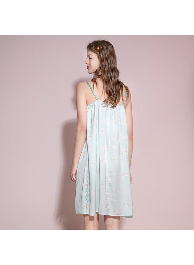 Fenton Fenteng Women's Summer Ice Silk Sling Sweet Thin Home Dress - Image 2