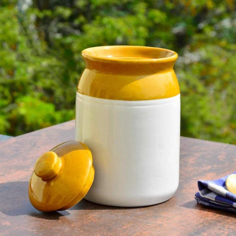 Mkd2 Rise Hand Painted Ceramic Pickle Jar With Lid 2kg 1 Pc for Kitchen Storage Container - Image 4