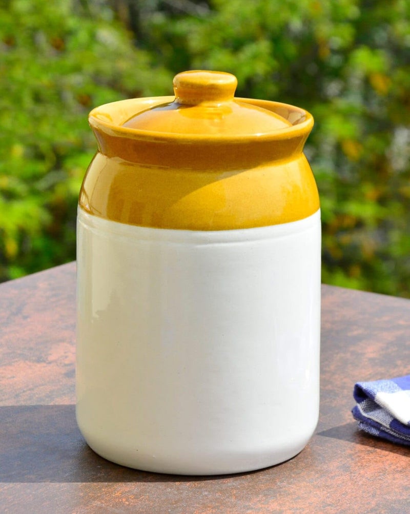 Mkd2 Rise Hand Painted Ceramic Pickle Jar With Lid 2kg 1 Pc for Kitchen Storage Container - Image 3