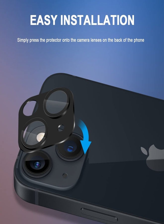 Orzero (2 Pack) Orzero Camera Lens Protector Compatible for iPhone 13/ iPhone 13 Mini, Protector de Cámera Premium Metal Glass Strong Adhesion HD Anti-Scratch Full Coverage [No Affect on Night Shots] - Black - Image 2