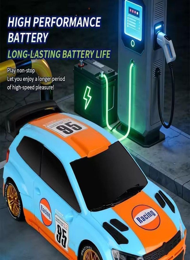 Ramokdu VW Polo GT Style 4WD Mini Rally Car with LED Lights 2.4G 4WD Drift Rally RC Car 1:24 Scale Remote Control Drift Vehicle for Kids Teens Collectors, Multicolor - Image 3