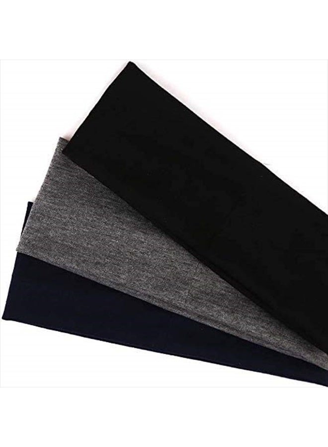 اسم المحتوى ناريلا Black Headbands, 6 Pcs Fashion Hair Bands Stretch Elastic Yoga Headband for Women Men Girls Sports Headwraps Non Slip - Image 4